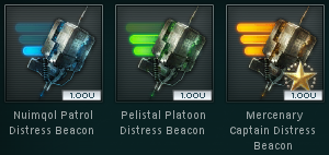Various types of distress beacons