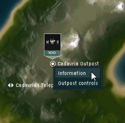 Outpost owners on the map and the new context menu for outposts